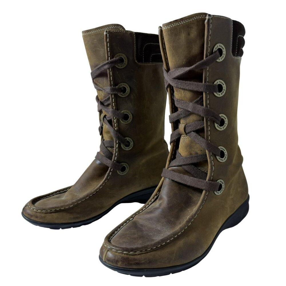 Cole Haan “Mardi” Leather Lace-Up Boots | Waterproof | Size 7.5B